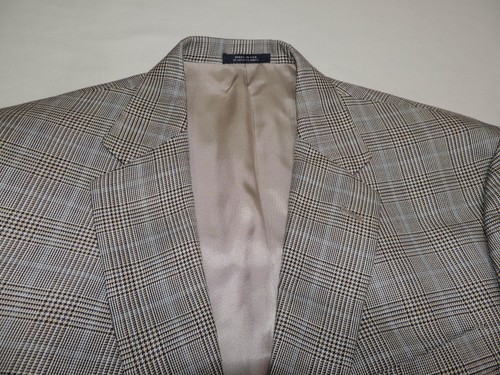 Hart Schaffner Marx Herren Hellgrau & Blau Glen Plaid Jacke Mantel Blazer 46 L - Bild 9 von 10