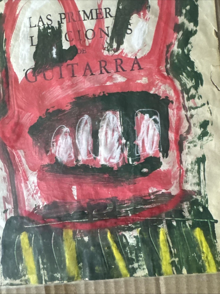 Luis Velarde 2022 Original Mexican Art Painting on Sheet Music – Monster - Image 4 of 4