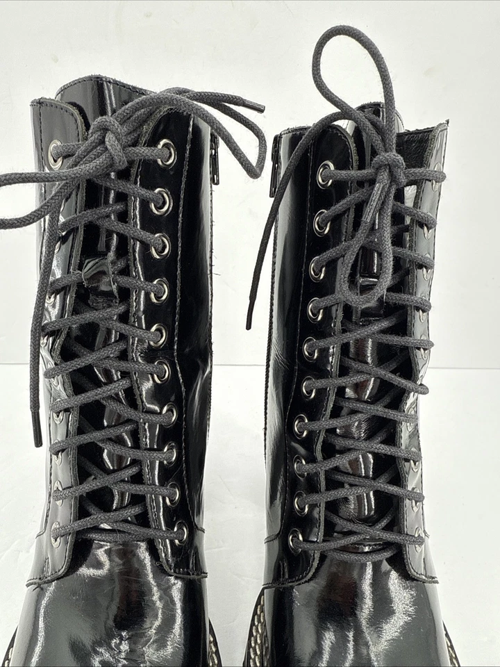 Botines JEFFREY CAMPBELL Legión 9M Cuero Con Cordones Grunge Plataforma Gótica Foto 4 de 4
