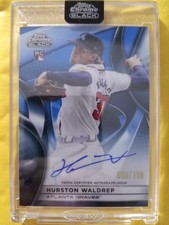 2025 Topps Black Chrome FACTORY ENCASED Hurston Waldrep BLUE Rookie Auto #98/150