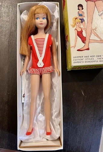 Barbie's Little Sister Skipper Doll 1963 Redhead Vintage Japan w/ Original Box