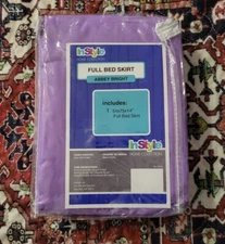 InStyle Home Collection Abbey Bright 54"X75"X14" Full Bed Skirt Purple