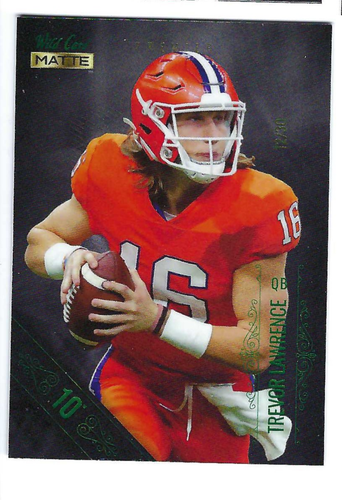 TREVOR LAWRENCE 2021 WILD CARD MATTE BLACK ROOKIE CARD 30 10 POINTS 