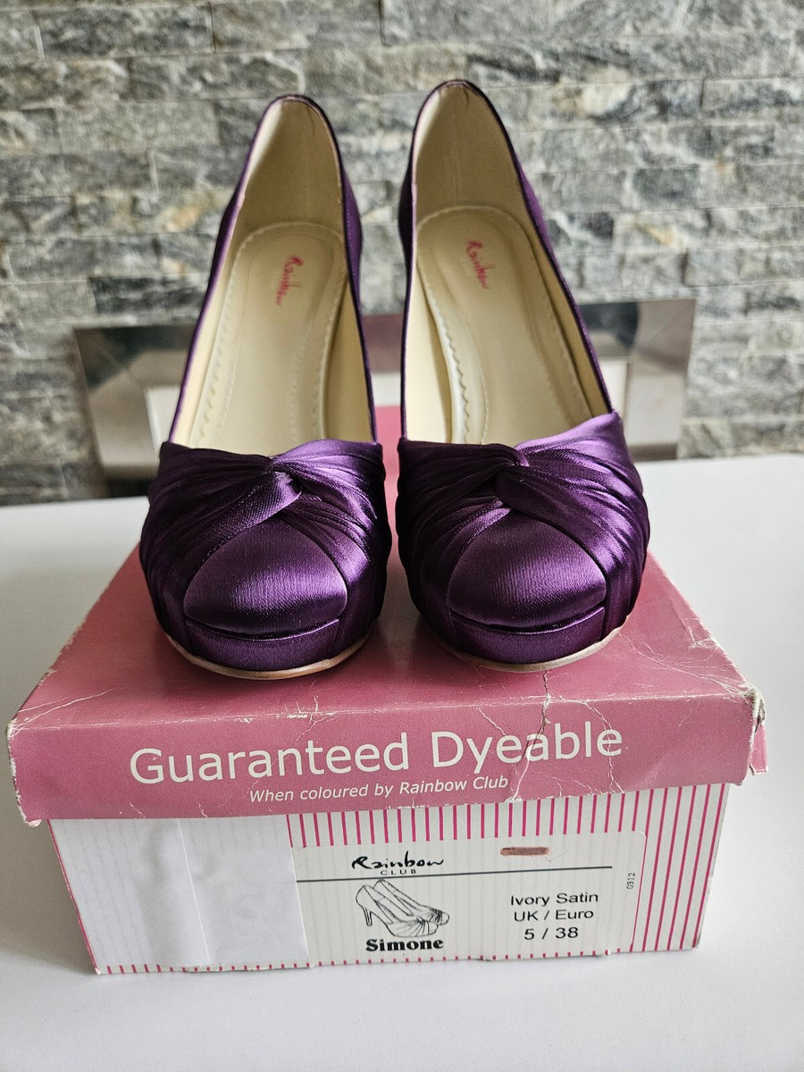 Ladies Wedding Rainbow Club Simone Ivory Satin Shoes Size 5/38