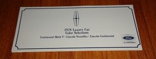 1978 Lincoln Exterior Color Selections Sales Brochure Mark V Continental