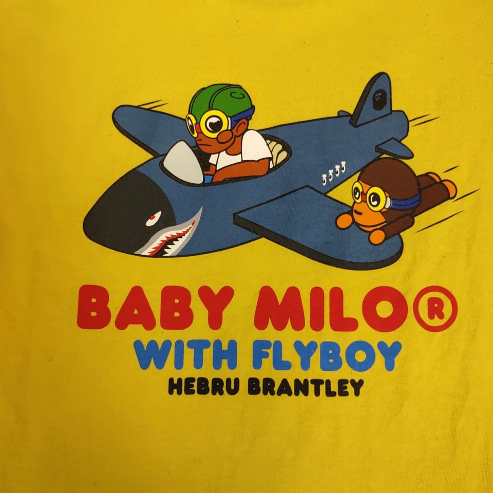 Camiseta amarilla para hombre A Bathing Ape Bape SS18 Hebru Brantley Flyboy Baby Milo #6 L Foto 4 de 4
