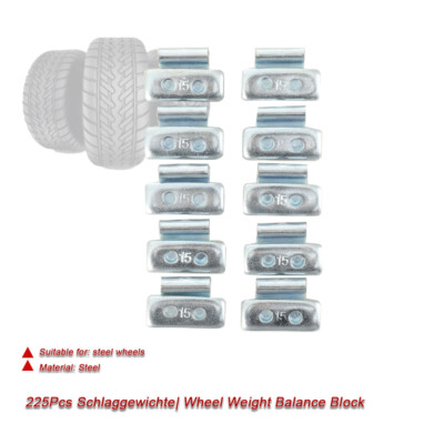 225 Pcs ASSORTMENT CLIP-ON WHEEL WEIGHT BALANCE P STYLE 5g 10g 15g 20g 25g 30g