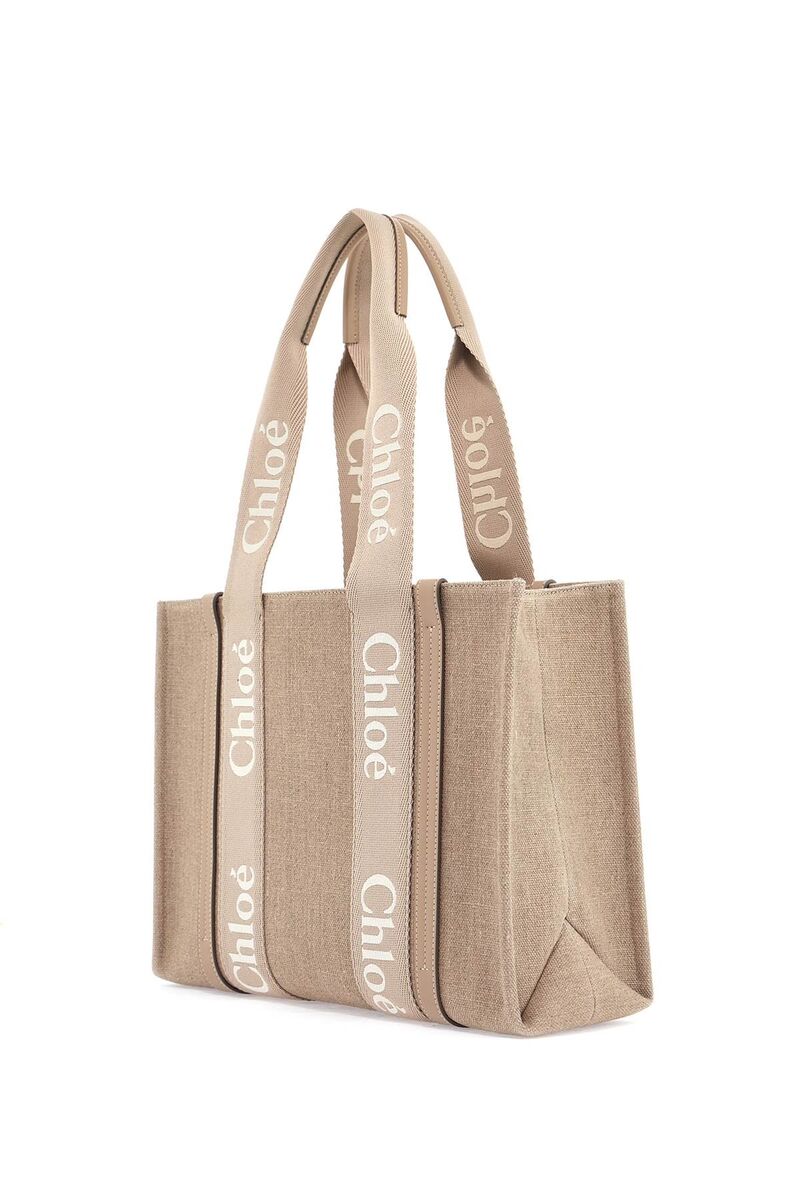 CHLOE' Medium Woody tote bag Woman CHC23AS383L17 20E White CHLOE' Medium Woody tote bag Woman CHC23AS383L17 20E White