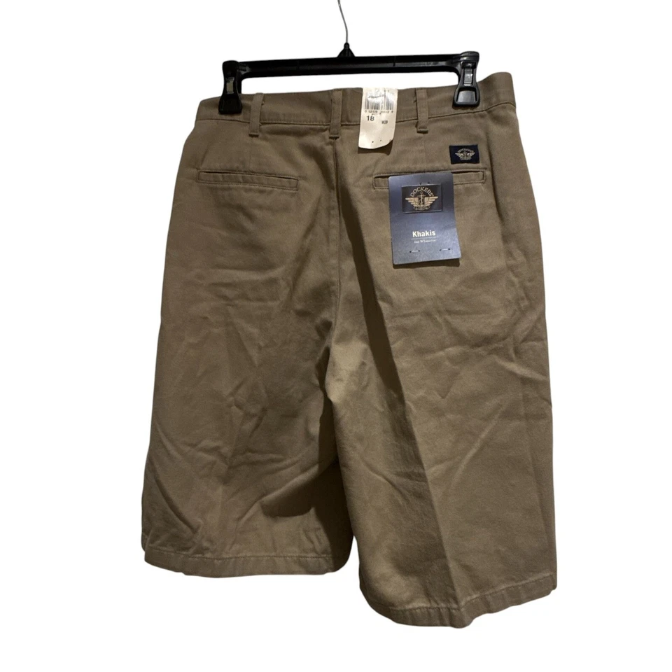 Pantalones Cortos Dockers Niños Caqui Talla 18 Plisados Frontales 100% Algodón Beige Chino Foto 2 de 4
