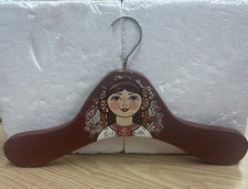 VTG Brown Painted Wooden Hanger 16-1/4  Primitive Farmhouse Country