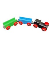 3 BRIO Wooden Train Wagon Set Rimless Wheels Magnetic