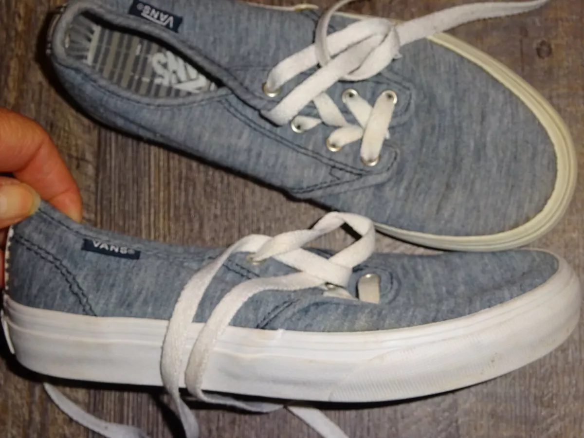shoes VANS child boy girl unisex Missy youth size 2 blue denim