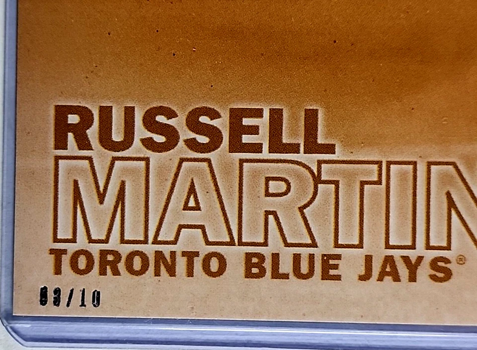 2016 Topps Stadium Club 5X7 Gold #235 Russell Martin /10 Blue Jays Jumbo 7x5 - Image 3 of 3