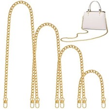 4 Sizes Flat Purse Chain Strap Crossbody Bag 47.2/31.5/15.7/7.9 Inches Gold