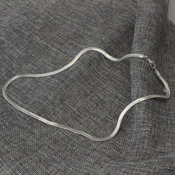 Silberne Halskette Damen Halsketten Schlangen Link Kette Choker Silber 50 cm