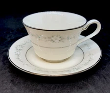 Noritake Ivory China HEATHER Footed Cup and Saucer Set  - MINT!