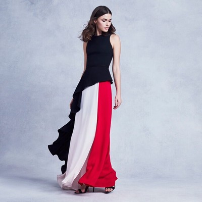 coast black and white maxi dress