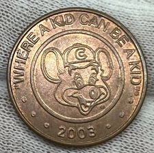2003 COPPER CHUCK E CHEESE TOKEN collectible Pizza Time Theatre Showbiz
