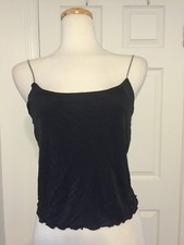 NWT Emporio Armani Black Cropped Tank Sz 42 US Sz 8 W/ Silver Straps