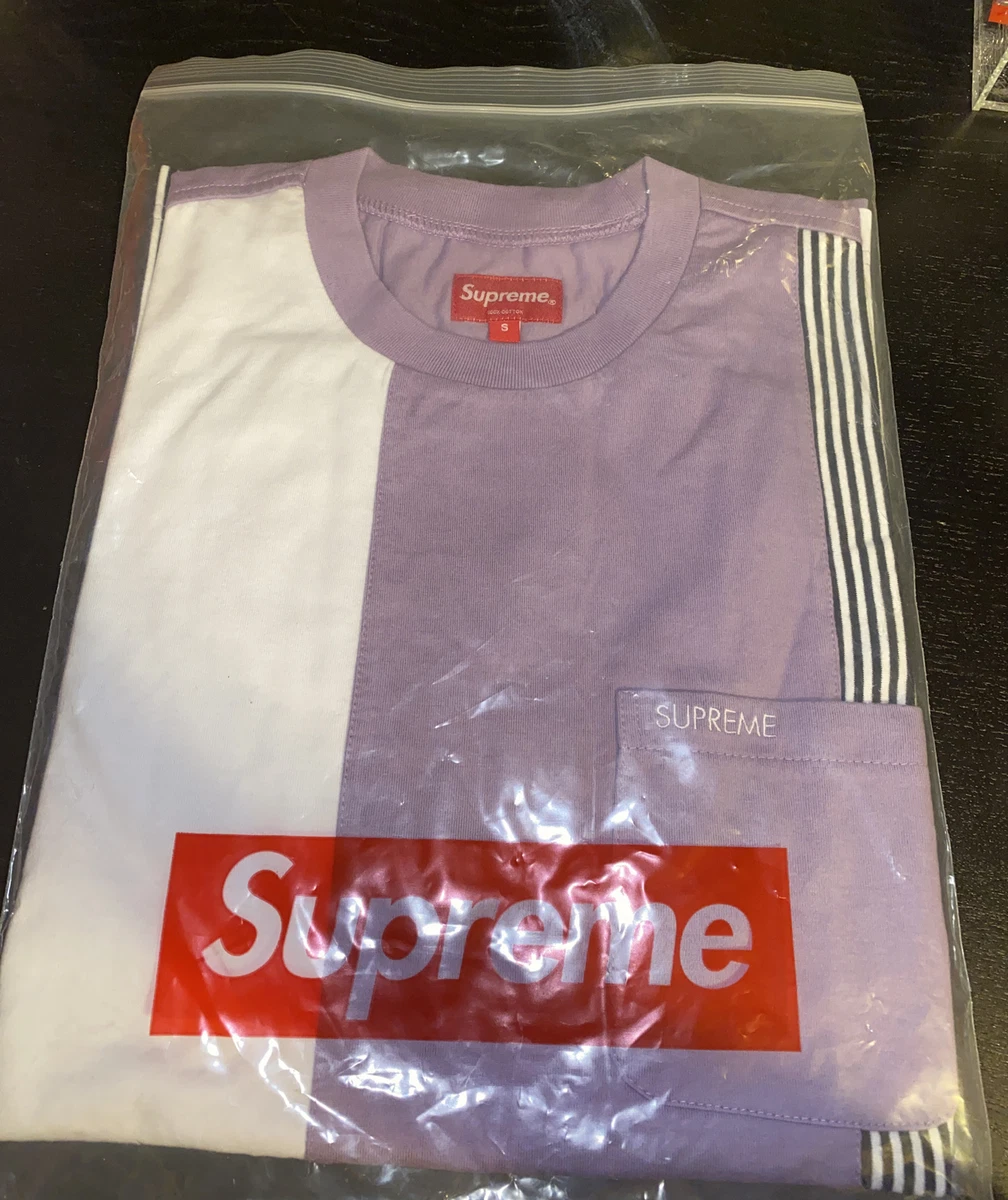 SS20 Supreme Patchwork Pocket tee S/S Top size S small t-shirt Purple