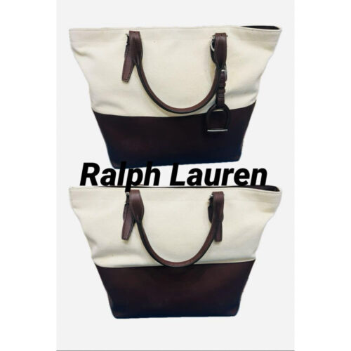 Ralph Lauren Tote Bag Canvas Leather Men Limited Edition Rare Model VHTF