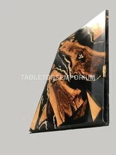 Custom Made Black Epoxy Resin Dining Table Tops, Kitchen Slab Furniture Decors