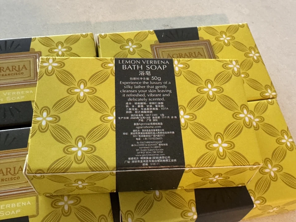5 x новый Agraria лимон вербена роскошь ванна бар мыло 50 г каждый. Свежий. - Изображение 4 из 4