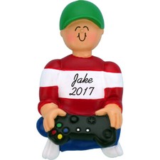 Personalized Christmas Ornament - Gamer Boy Video Games