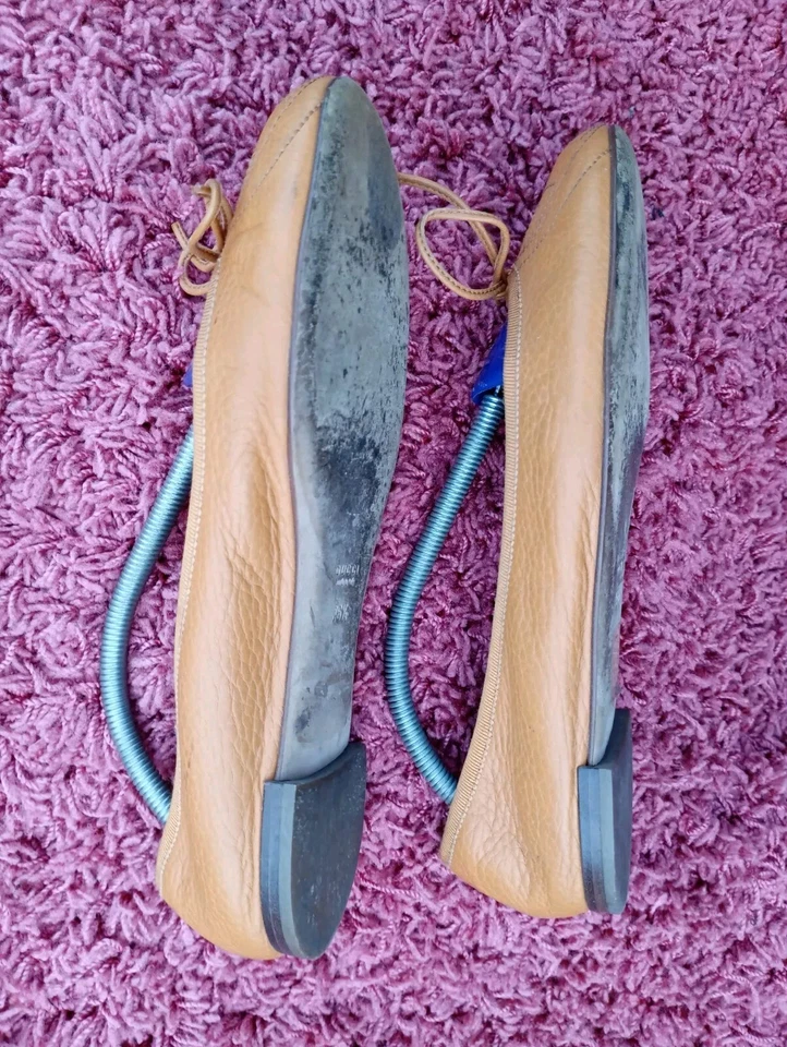 Pisos de ballet de cuero Gucci entrelazados con logotipo G en naranja talla 36,5 Foto 3 de 4