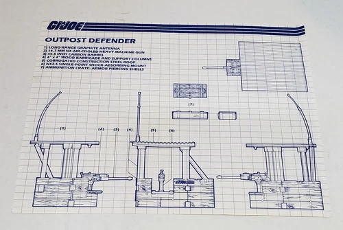 Outpost Defender ORIGINAL Blueprints Vintage 1985 Hasbro G.I.Joe ARAH #1
