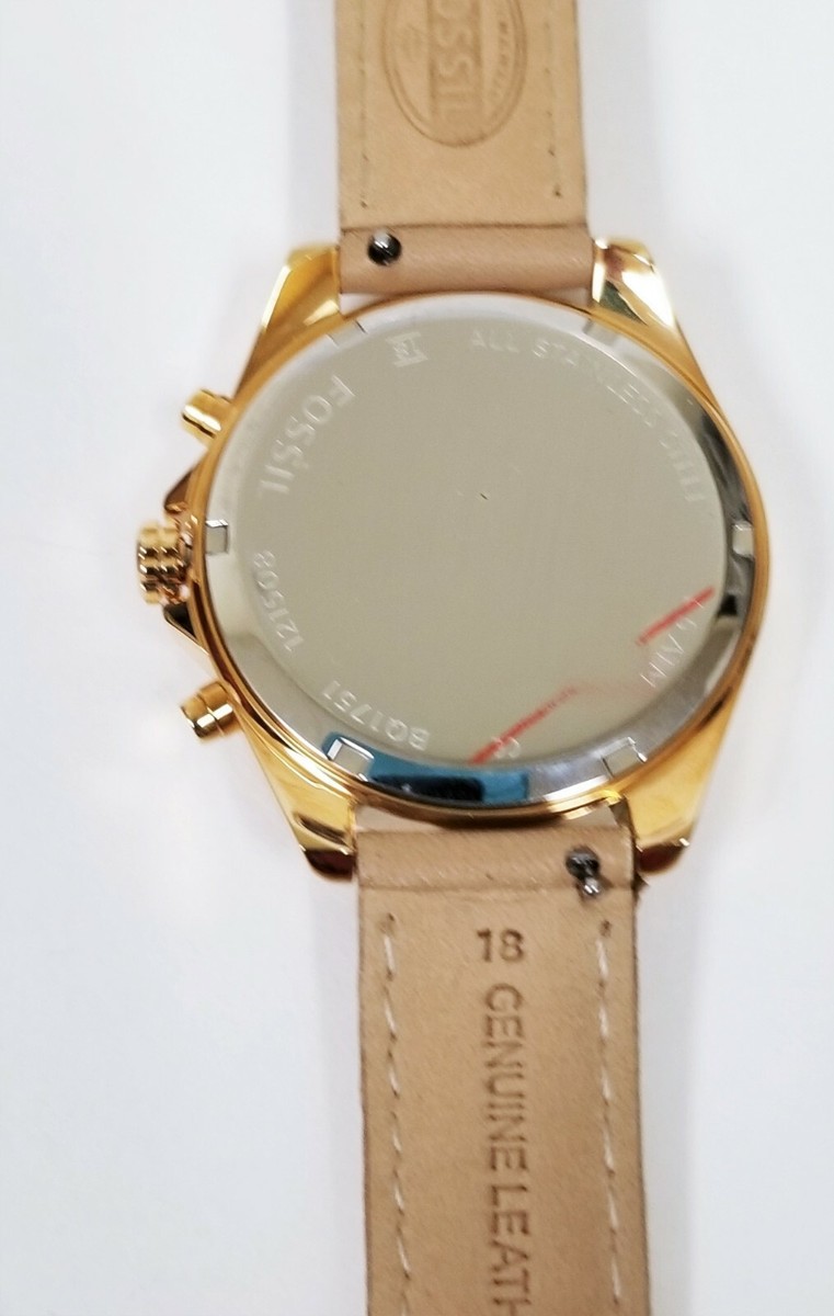 NEW FOSSIL COURIER ROSE GOLD TONE,TAN LEATHER BAND  display picture 3