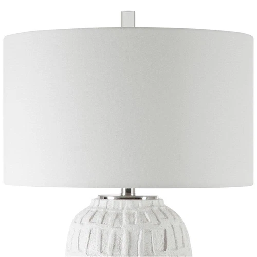Uttermost Caelina Steel Ceramic Crystal and Fabric Table Lamp in White - Picture 4 of 9