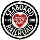 VINTAGE SEABOARD AIR LINE RAILROAD PORCELAIN SIGN TRAIN STATION CROSSING GAS OIL