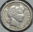 1909-D Barber Dime 90% Silver Coins