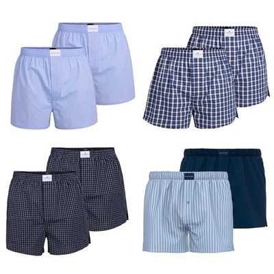 Tom Tailor Men's Woven Boxers, 2-Pack - Pure Cotton, Westside C, Checked...