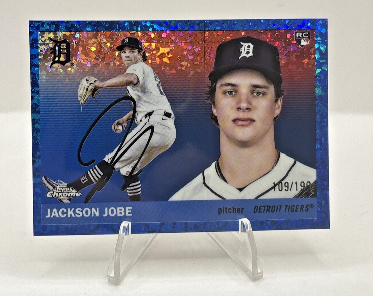 Jackson Jobe 2025 Topps Chrome Platinum #231 Blue Mini-Diamond #/199 Rookie