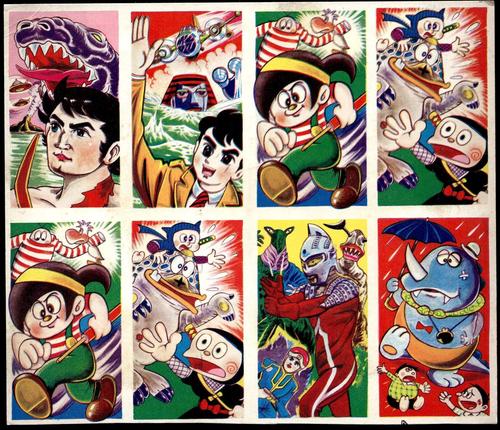Vintage Japanese Menko Uncut Sheet Perman Anime c.1970s Japan Card