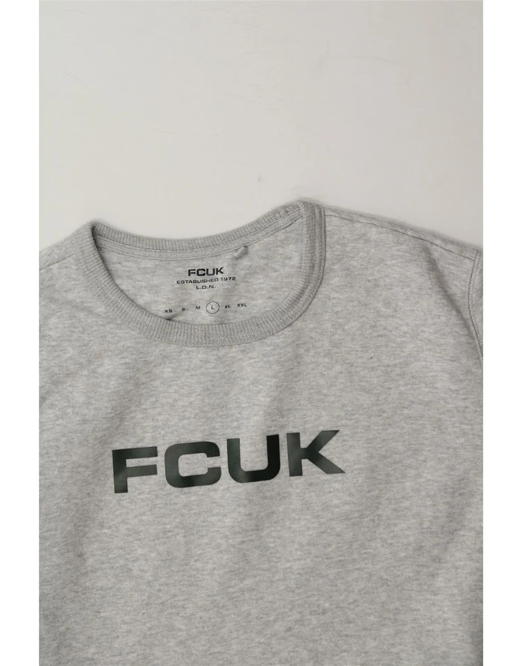 FRENCH CONNECTION Mujer Gráfico Sudadera Jersey Reino Unido 16 Grande Gris OE07 Foto 3 de 3