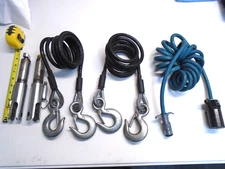 BLUE OX PAIR OF STEEL 7 FT 10,000 LB TOWING SAFETY CABLES BX88197 PLUG AND PINS