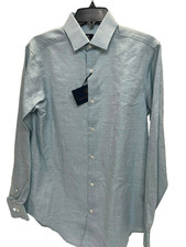 Hart Schaffner Marx Classic Fit Spread Collar Long Sleeve Shirt Blue SZ L