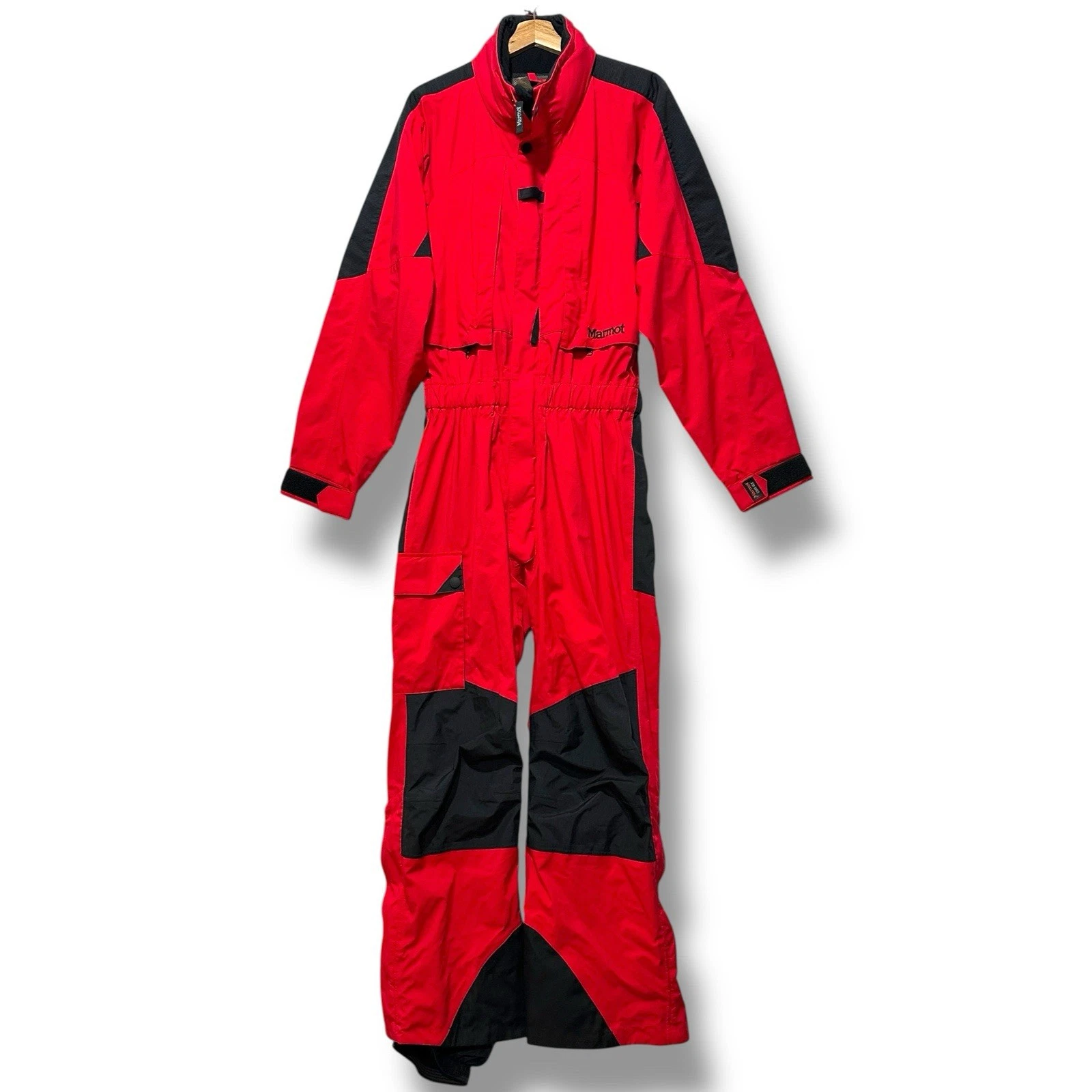 Marmot Gore-tex Winter Snowsuit Ski Snowboard Coveralls Red & Black Size M EUC