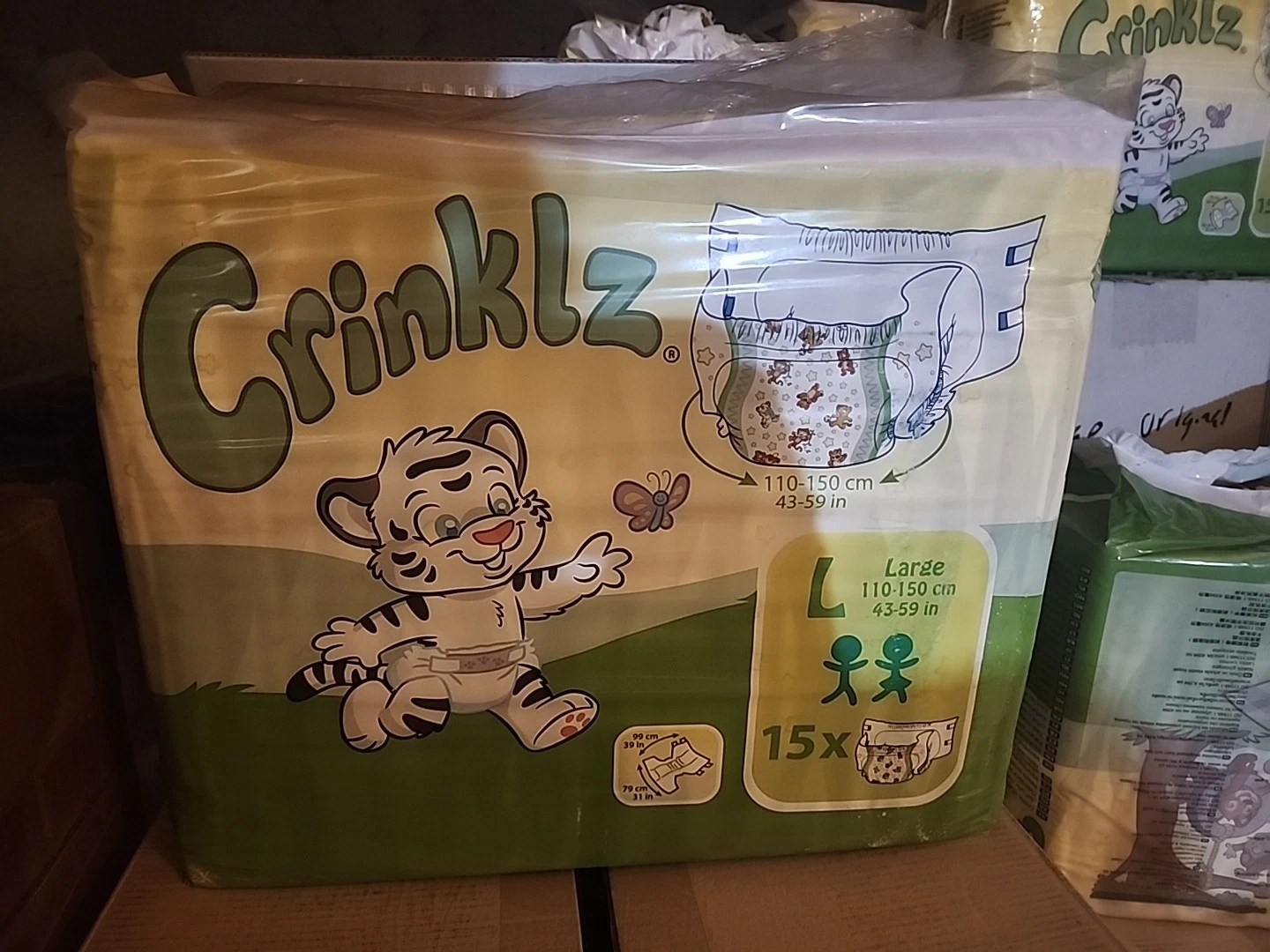 crinklz size large abdl adult diapers