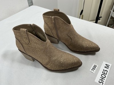 Womans Excellent Pierre Dumas Wilder Western Style Ankle Boots 10 Tan Studs 