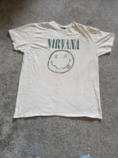 Nirvana T-shirt White Size Large