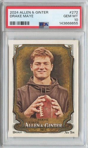 2024 Topps Allen & Ginter Drake Maye ROOKIE RC #272 PSA 10 Gem Mint PATRIOTS