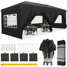 Pavillon 3x6 Wasserdicht Stabil Winterfest, Faltbar Partyzelt mit Seitenwänden;