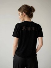 Zadig  Voltaire Women's Black 100 Merino Wool Amour Short Sleeve Sweater XS