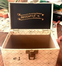 Vintage Decca Records Record Box, Record Carry Case For 45 RPM Records 60s/70s
