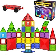 Magnetic Tiles Building Blocks Toy - STEM Educational Magnet Set for Kids,...