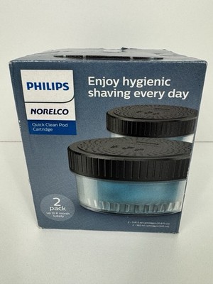 Philips Norelco Quick Clean Pod Cartridges 2 Pack CC12 CC52 Shaver Cleaner